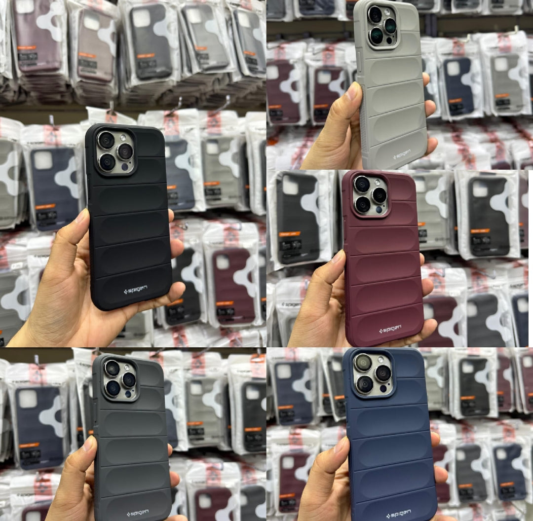 Spigen Rugged Puffer Case for iPhone 15 Pro Max – Burgundy