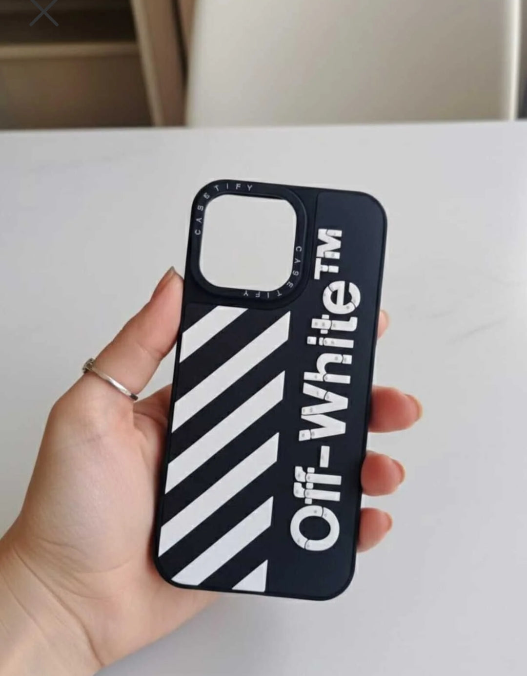Iphone 14 Pro Max M&M's ,Astronaut Space,Off-White Style Stripe Phone Case