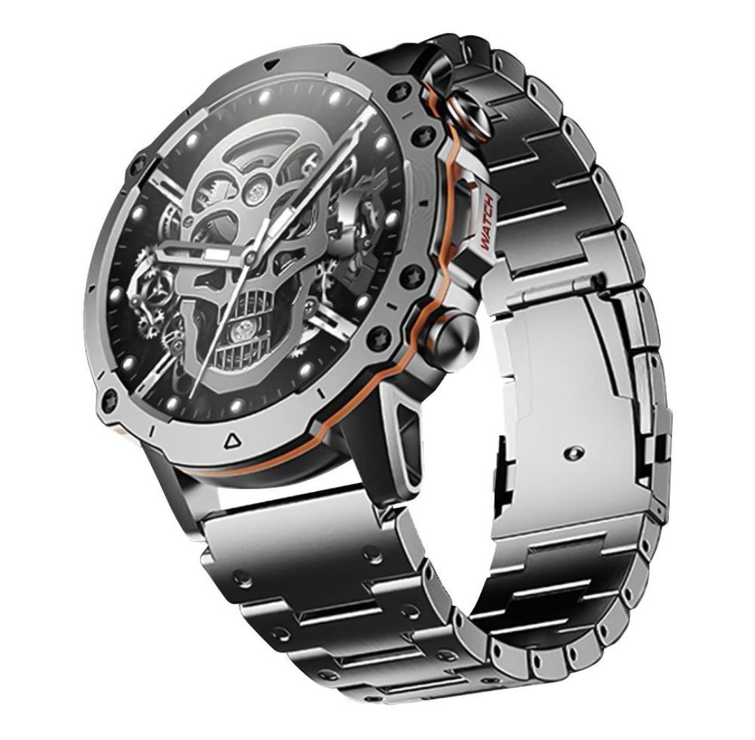 Zero Revoltt Shock Proof Metal Body, 1.43" HD Display, Gun Metal Metallic Chain Strap, Smart Watch