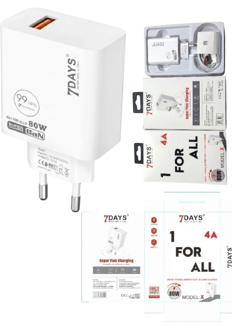 7DAYS "1 FOR ALL" 80W Fast Charger