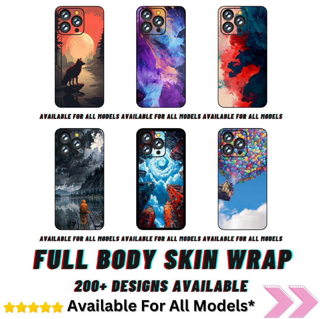 Premium Quality 3D Print Back Full Body Skin Wrap for All Models Samsung,Apple,sego,itel,Infinix,Oppo,vivo, Tecno,