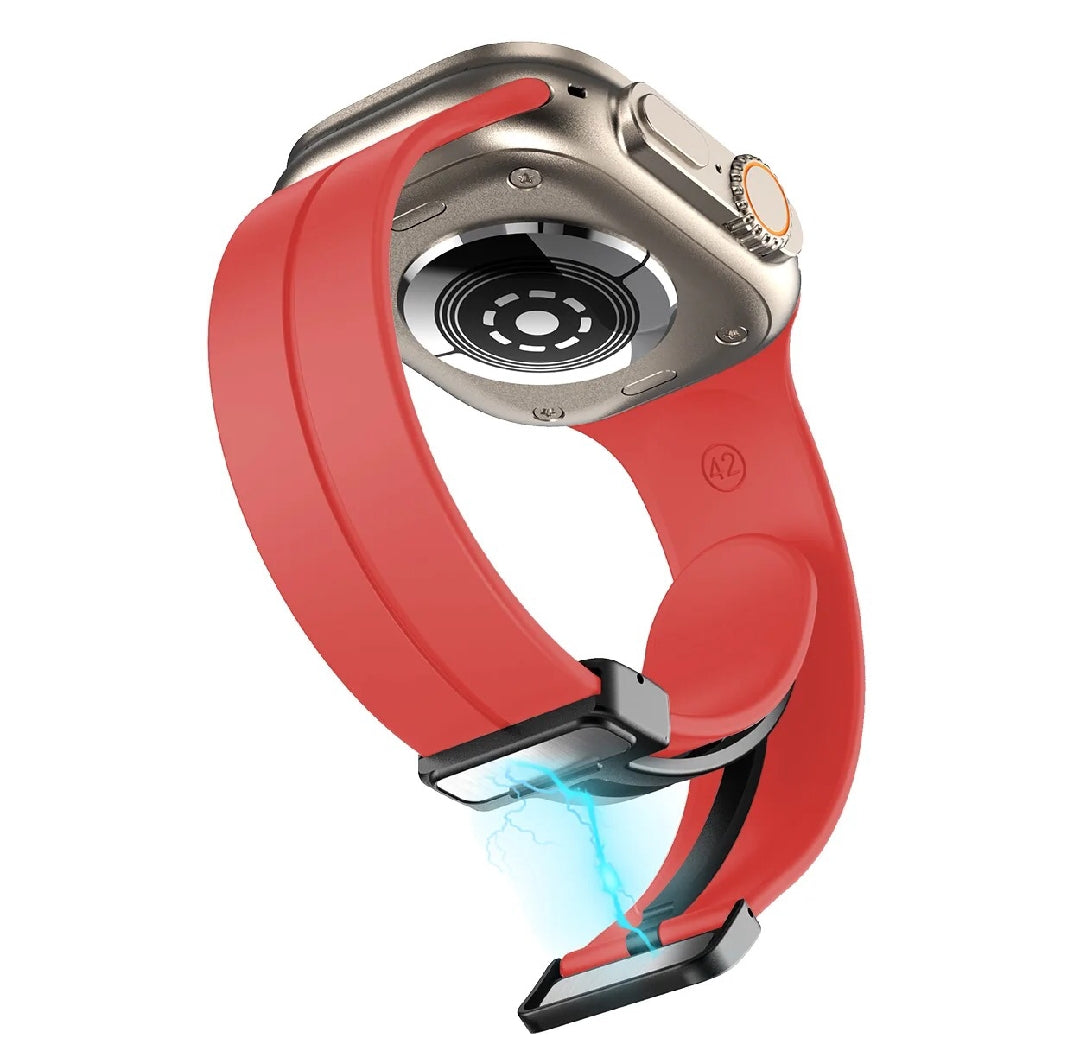 Magnetic-Silicone Straps For 42mm\44mm\45mm\49mm Watch Silicone Watchband With Magnet Buckle High Quality Strap