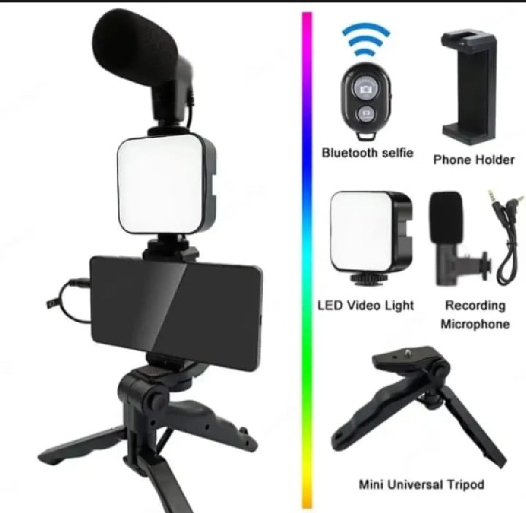Portable Multipurpose LED  Light with Microphone and Tripod