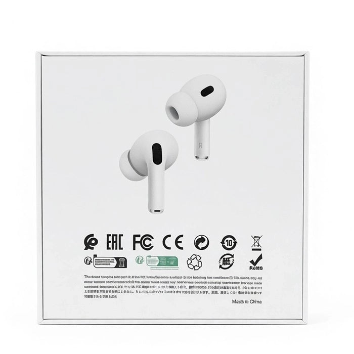 White Wireless Earbuds with Noise Reduction & Touch Control