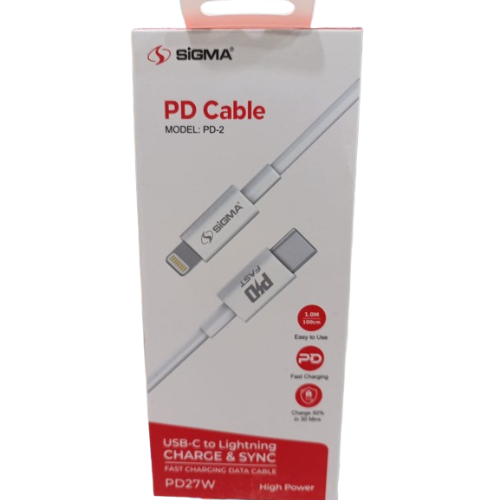 Sigma PD Fast Charging USB-C to Lightning Data Cable – Charge & Sync
