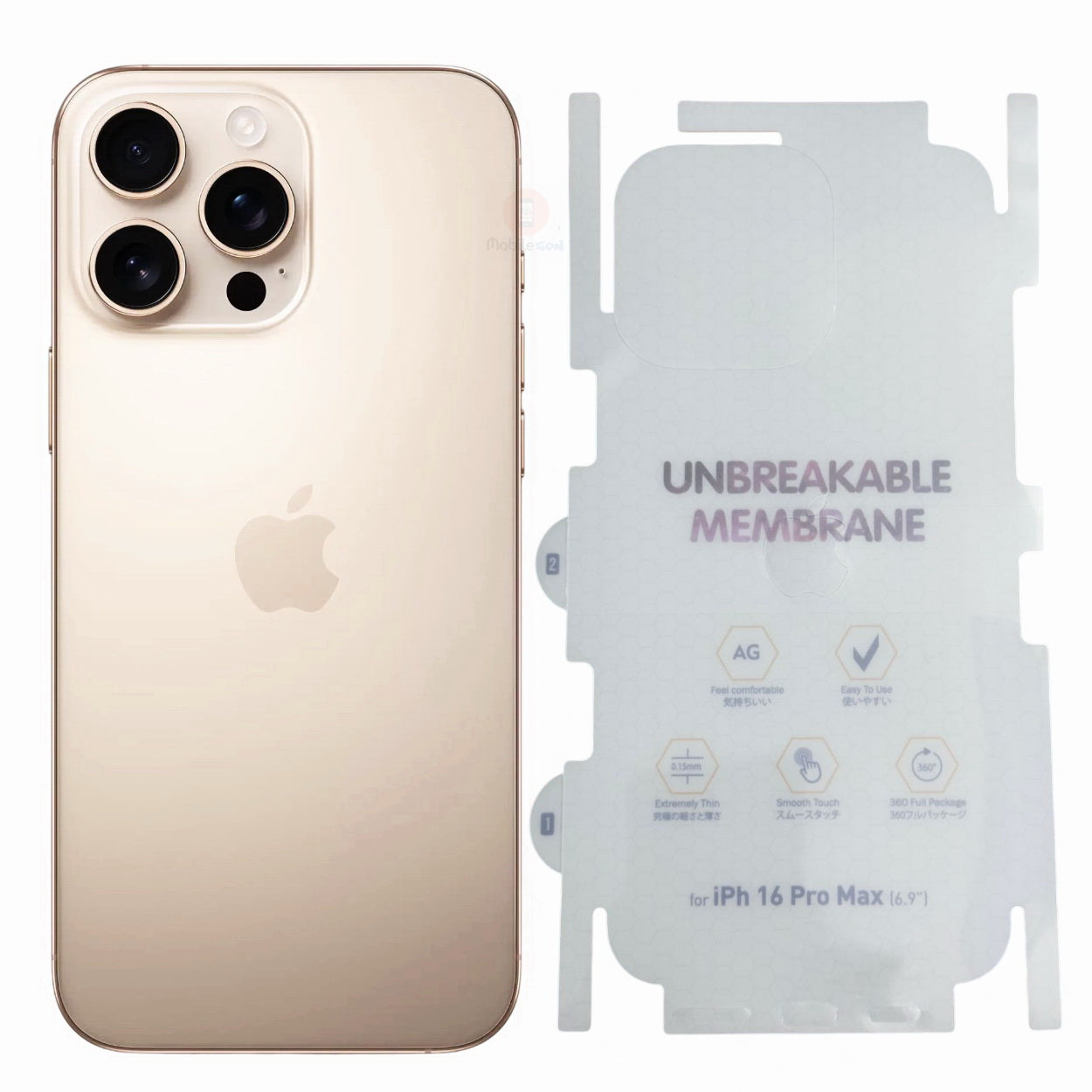 iPhone Unbreakable Membrane Matte Back Sides Protector