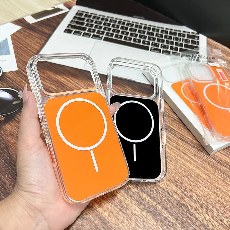 Premium MagSafe Compatible Clear Case with Vibrant Color Panels
