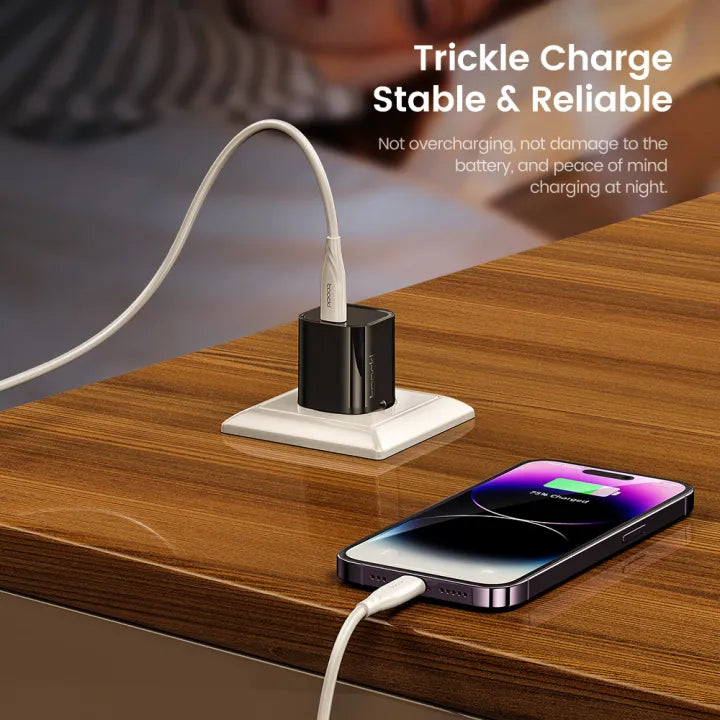 TOOCKI TCT20 PD 20W USB-C Wall Charger Fast Charging Adapter EU Plug - White Best For iphone, Samsung