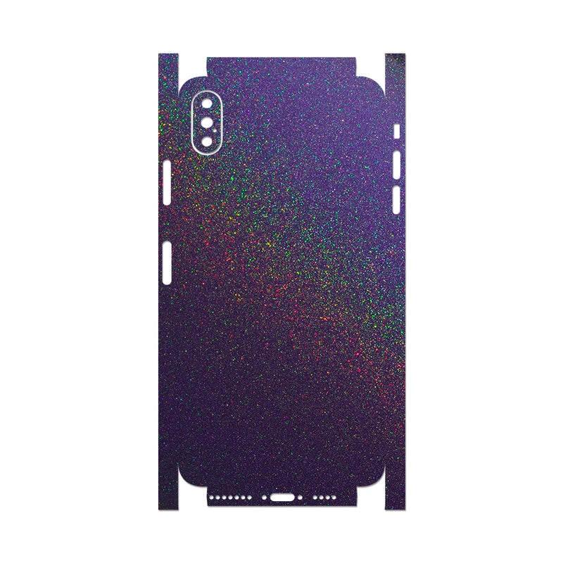 Premium Holographic Laser Skin Sticker for iPhone featuring a stunning rainbow reflective finish.