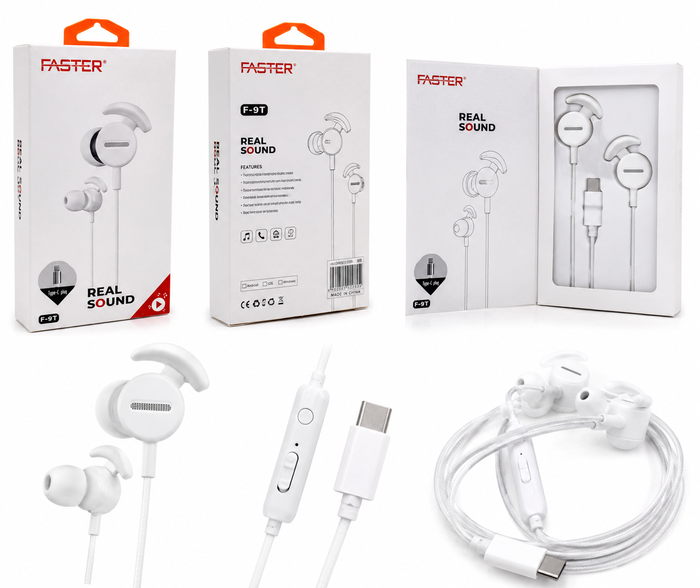 Faster Premium Stereo In-Ear Earphones – F-9T