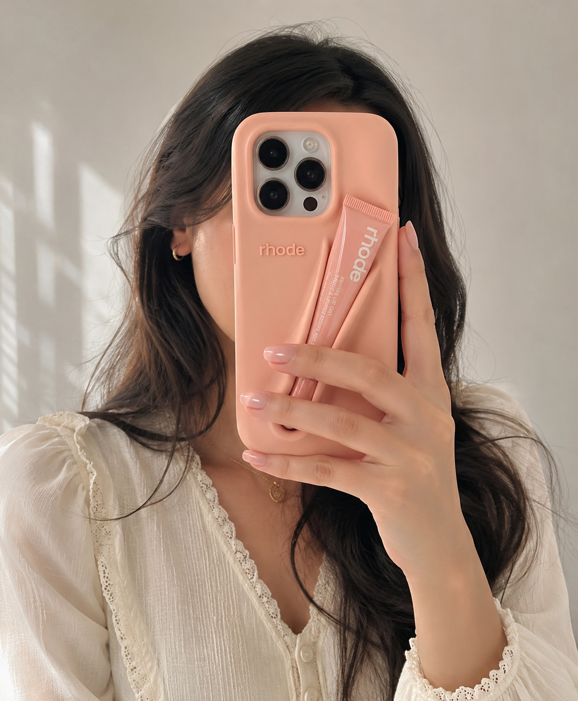 Rhode Lip Tint Holder Silicone Case – Soft Peach