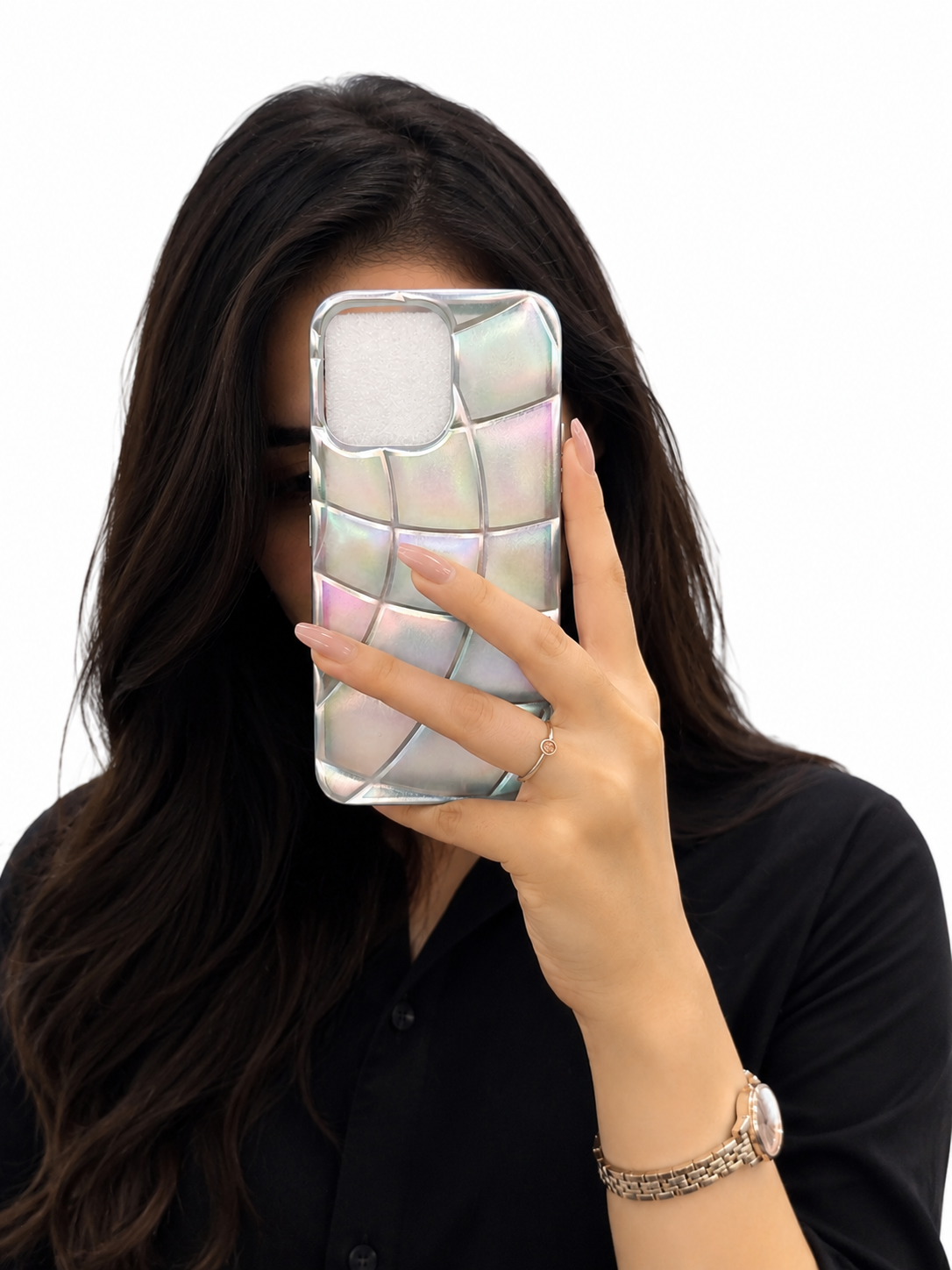 iPhone  Cover - Silver - Cute 3D Donut Coffee Soft Silicon Case with Camera Protection