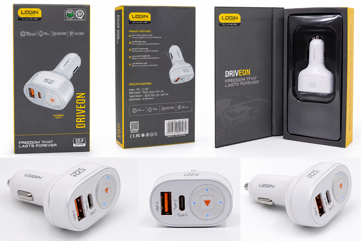 LOGIN DriveON 22.5W Car Charger