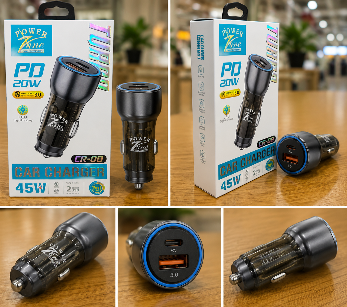 Power Zone CR-08 Turbo Car Charger