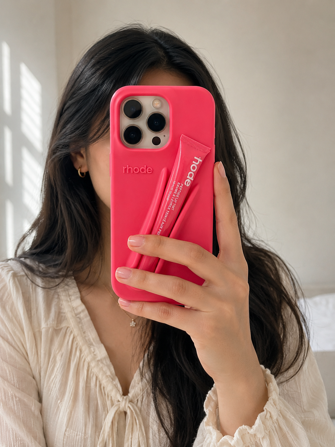 Rhode Lip Tint Holder Silicone Case – Soft Peach