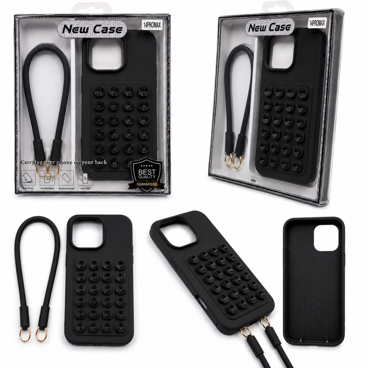 Luxury Suction Grip Silicone Case with Wrist Strap