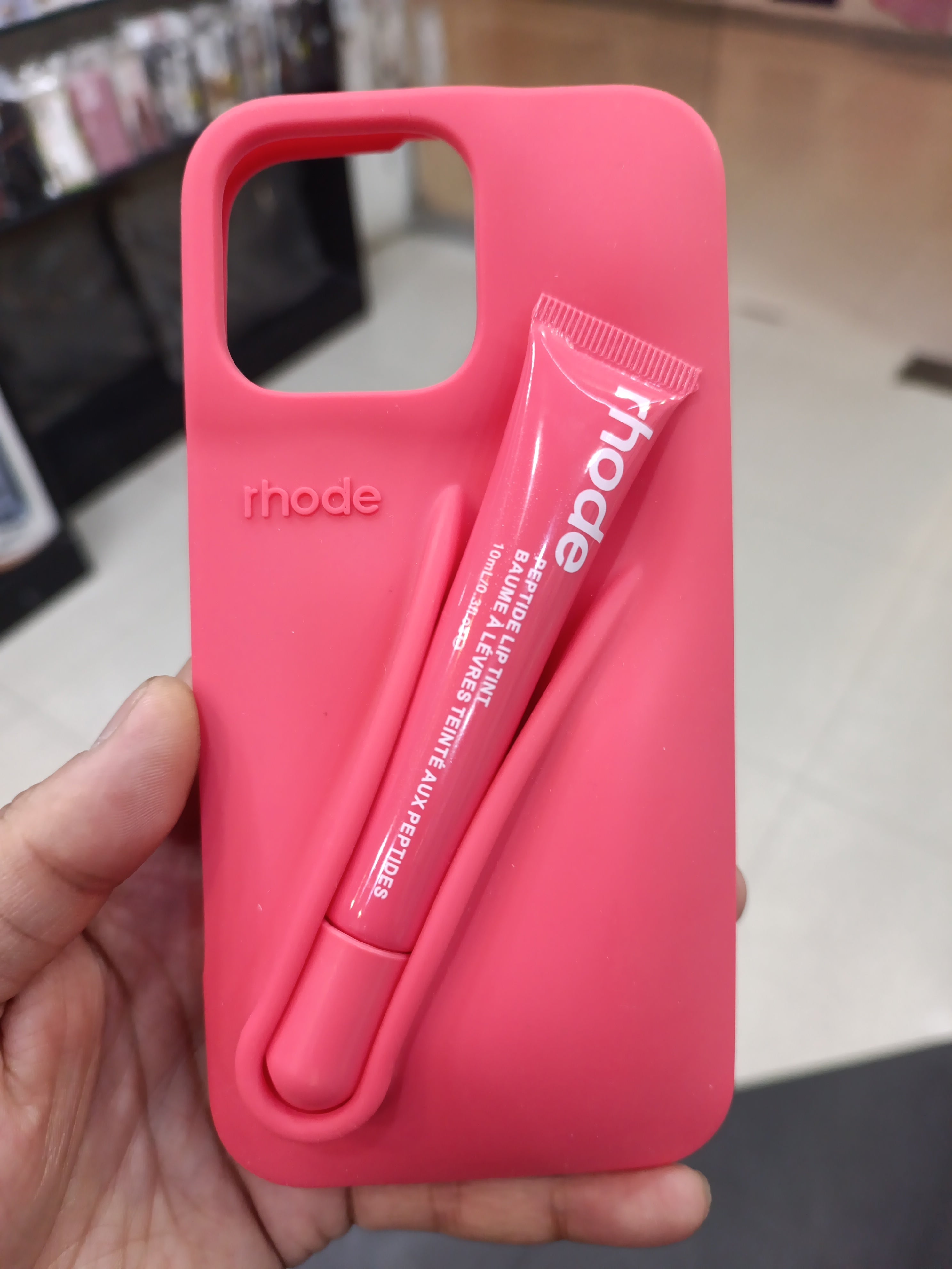 Rhode Lip Tint Holder Silicone Case – Soft Peach