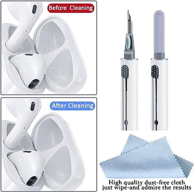 3 In 1 Earphone Cleaning Pen, Earbuds Case Cleaning Kit, Multifunctional Headphones Airphone Keyboard Cleaning Pen, Multipurpose 3 In 1 Cleaning Pen For Keyboard Camera AirPords Earbud