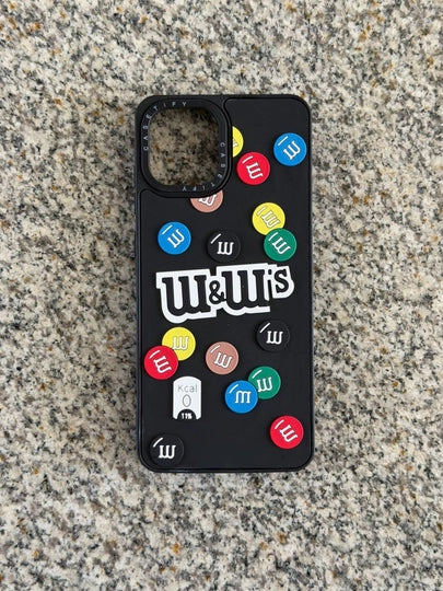 Iphone 14 Pro Max M&M's ,Astronaut Space,Off-White Style Stripe Phone Case