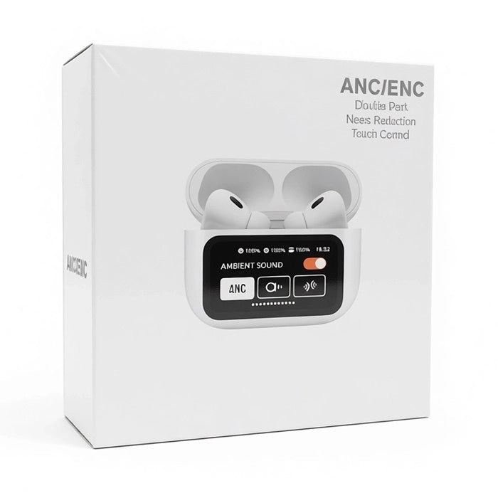 White Wireless Earbuds with Noise Reduction & Touch Control